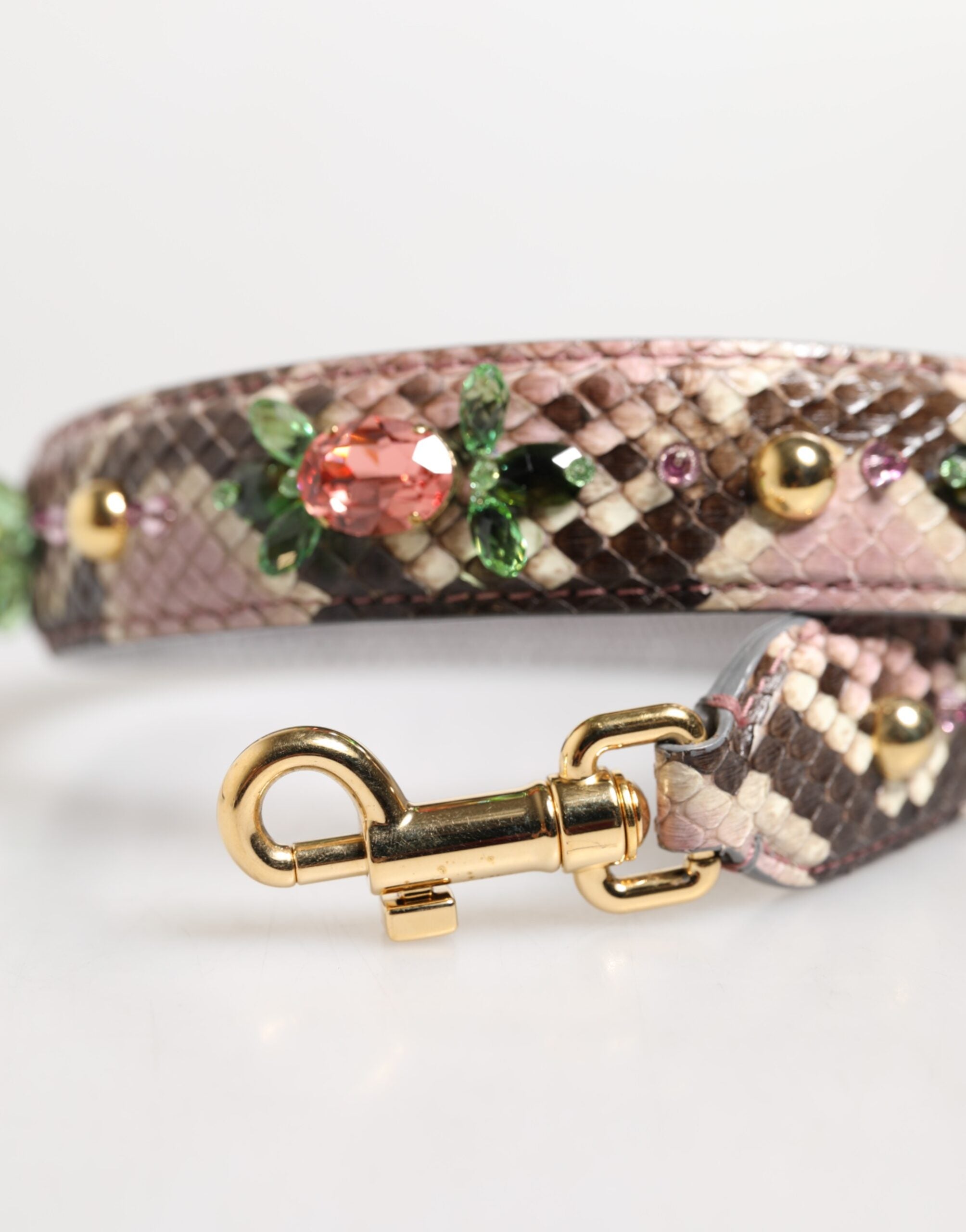 Dolce & Gabbana Multicolor Python verschönert Kristall Nieten Schulterriemen
